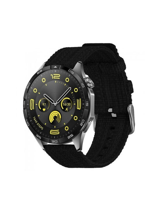Λουράκι Nylon Canvas Silver Buckle Realme Watch 5 22mm Black