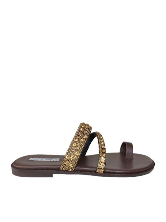 Sofia Manta Leather Women's Flat Sandals Brown