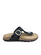 Leather Women's Flat Sandals Black SIENNA-60301M