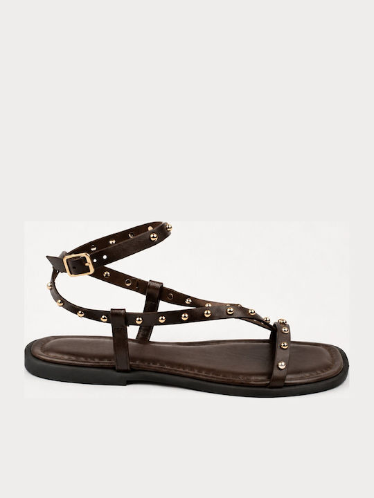 Fshoes Women's Flat Sandals Brown