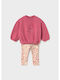 Kids Set with Leggings Winter 2 Pieces Soft Pink Sweatshirt