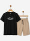 Kids Set With Shorts Summer 2 Pieces Beige