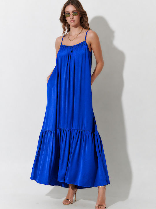 Theros Island Sommer Maxi Slip Dress mit Rüsche...