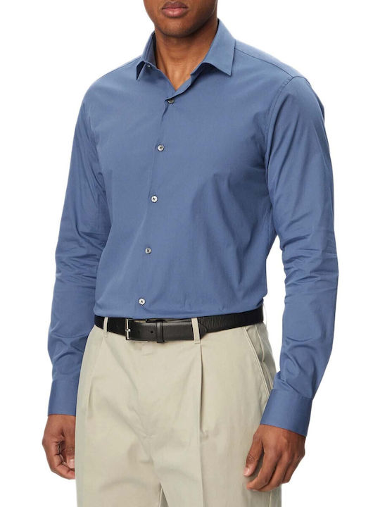 Calvin Klein Long Sleeve Shirt in Narrow Fit Bl...