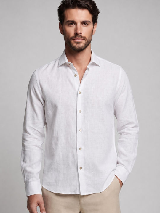 Brokers Jeans Μακρυμάνικo Λινό Πουκάμισο σε Καν...
