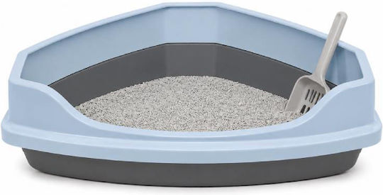 Corner Cat Litter Box Blue W58 x D45 x H40cm ME-002
