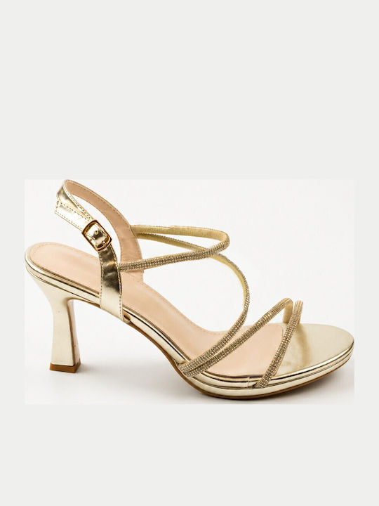 Fshoes Sandals with Strass Gold