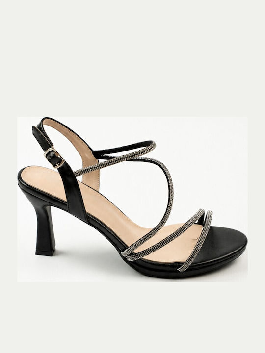 Fshoes Sandals with Strass Black