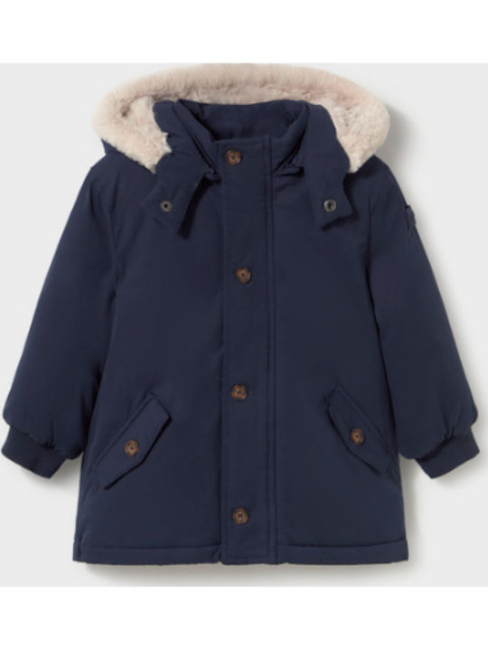 Kids Parka Short Hooded Blue