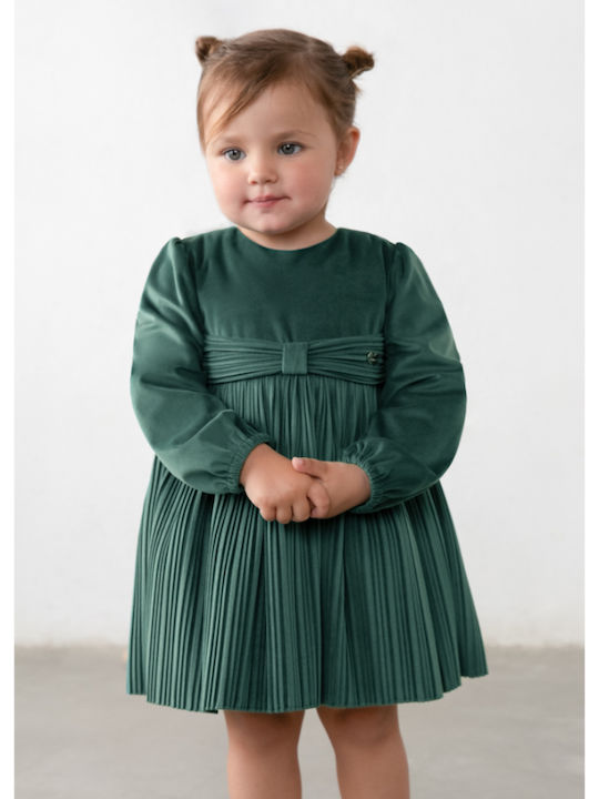 Mädchenkleid Samt Hellblau