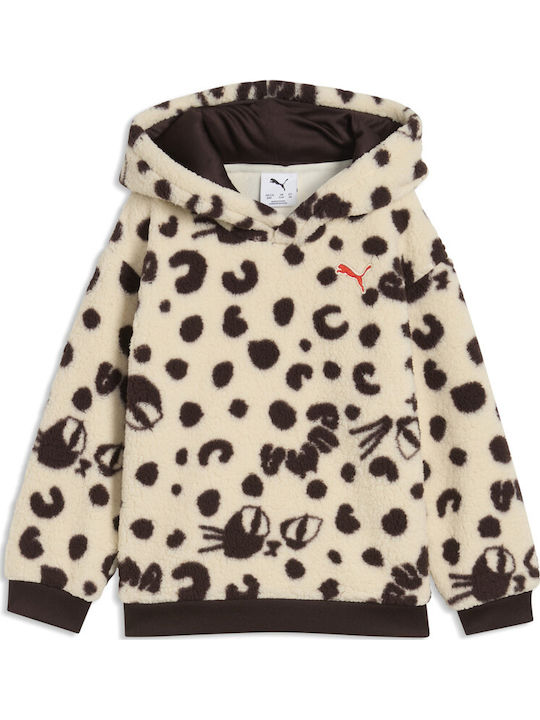 PUMA Polar Bluza și Hanorac Pentru Copii Cu Glugă Bej Hoodie