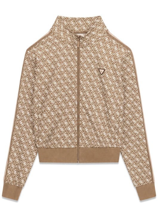 Guess Long Women's Brown Sweatshirt Cardigan