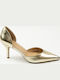 Pointed Toe Heels with Gold Stiletto Heel