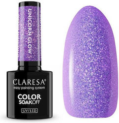 Claresa Цвят Soak Off UV LED Полутраен Лак За Нокти Лилав 5.5гр