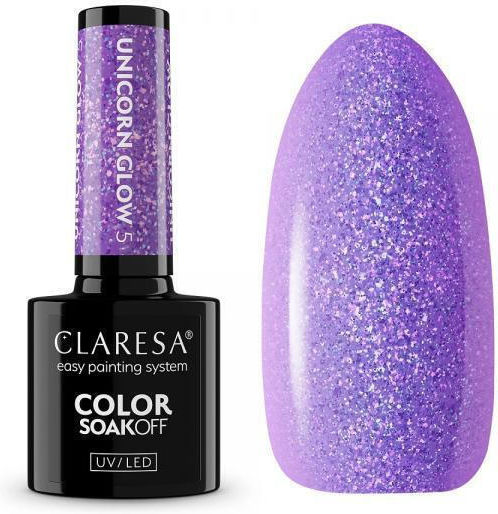 Claresa Цвят Soak Off UV LED Полутраен Лак За Нокти Лилав 5.5гр