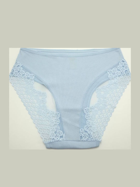Hana Slip pentru femei cu dantelă albastru deschis