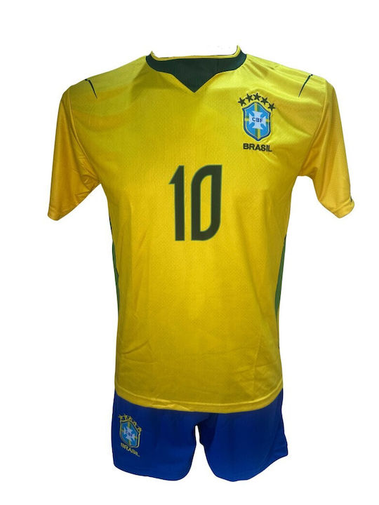 Kids Football Kit Neymar Brazil National Team Yellow Blue 190726-04
