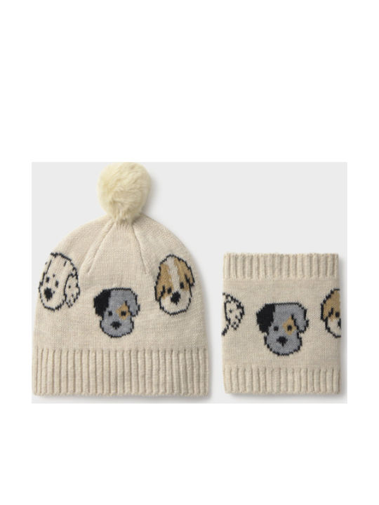 Mayoral Kinder Beanies Set mit Beigem Strick Schal