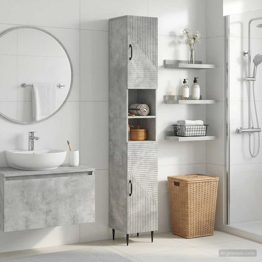 vidaXL vidaXL Bathroom Column Cabinet Floor M30xD31xH190cm Grey