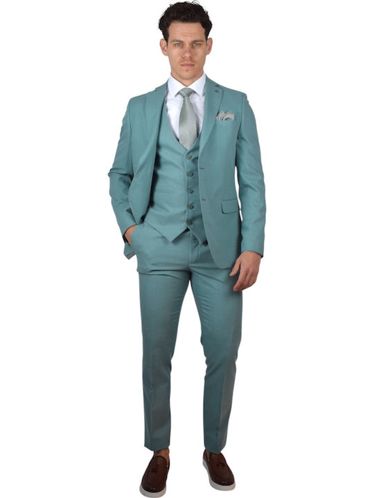 Costum bărbătesc cu vestă Menta