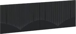 vidaXL Дървено Черно Табло за легло 160x50cm
