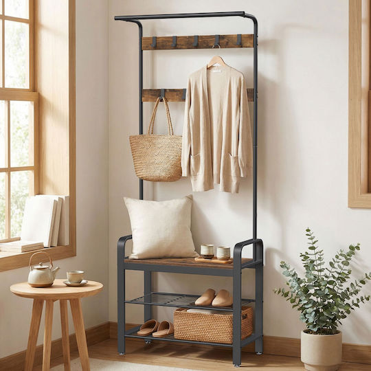 Mobilier de Hol cu Suport pentru Haine și Bancă din PAL 72x33.7x183 cm Mobilier de Hol cu Suport pentru Haine și Bancă din PAL 72x33.7x183 cm