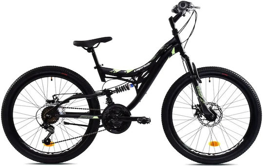Capriolo 24" Παιδικό Mountain Bike με Δισκόφρενα και Σκελετό Αλουμινίου (2026) Μαύρο