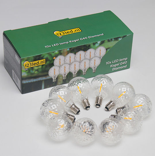 Becuri De Schimb Ghirlandă De Iluminat E12 123led Sferice G40 2700k 24v 10 Bucăți Diamond