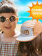 Kids' Hat Jockey Fabric Sunscreen Beige KE1SANDSTRIPE R4SUNSANDSTRIPE