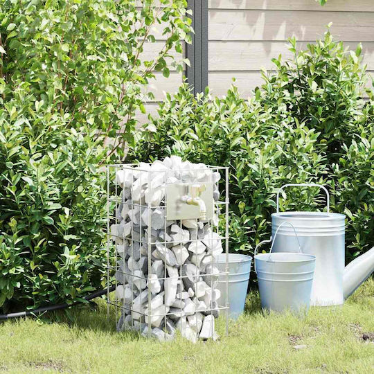 vidaXL Gabion Fence Post Garden Fencing Supplies 25x25x50cm 4 Pieces Silver