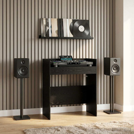 VidaXL DJ Table Black Oak 102 x 45 x 102 cm Engineered Wood