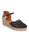 Ceuta Damenplattformen in Stil Espadrilles Schwarz