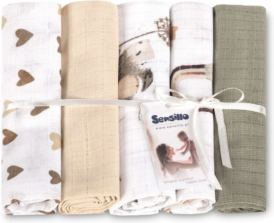 Sensillo Aleze Pentru Bebeluşi Albe 70x80cm 5 Bucăţi Sensillo Aleze Pentru Bebeluşi Albe 70x80cm 5 Bucăţi