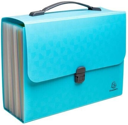 Accordion Handle Bag-File Holder Exacompta A4 24 Positions Cyan 55699e