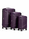 Felbags Suitcases Hard Dark Purple Set 3pcs