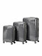 Felbags Hard Grey Suitcases Set of 3 Pieces