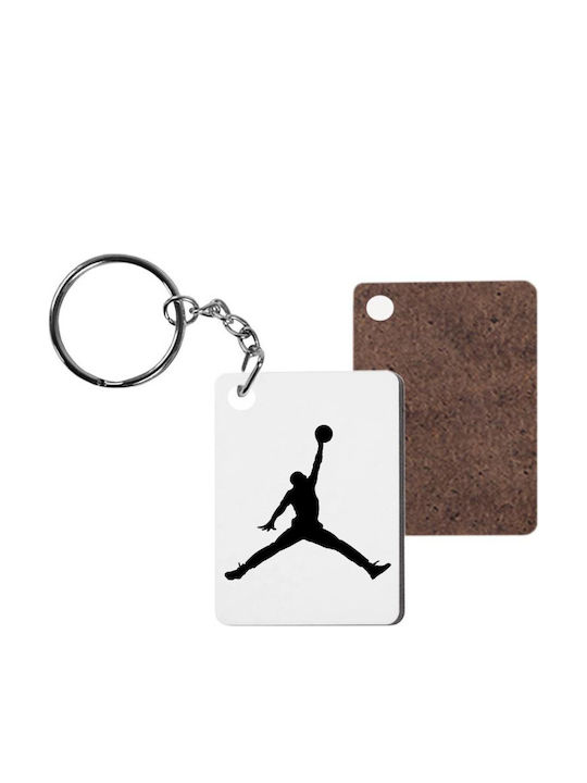 Ξύλινο Μπρελόκ Ορθογώνιο Basketball
