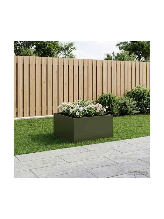 vidaXL Ghiveci Metalic Verde Măsliniu 60x60x40 cm
