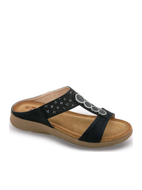 Zak Damen Flache Sandalen Schwarz