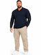 Herrenbluse Langarm Polo Farbe Dunkelblau