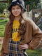 Kinder-Strickjacke Gestrickt Tabac Braun