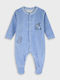 Energiers Samt Baby-Strampler An. Blau