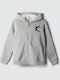 Kids Sweatshirt Cardigan with Hood and Pockets Grey