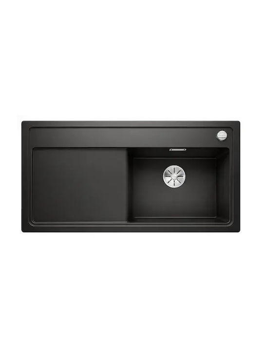 Blanco Drop-In Küchenspüle Rechts aus Flüssiger Granit M100xB51cm Granite Schwarz