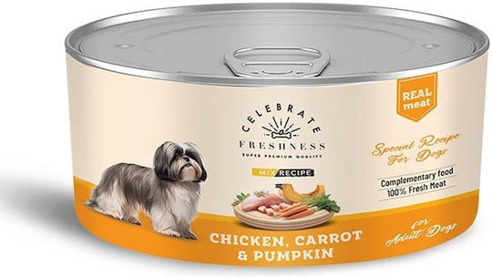 Celebrate Freshness Wet Dog Food With Chicken Carrot Pumpkin Meat And Vegetables 170gr