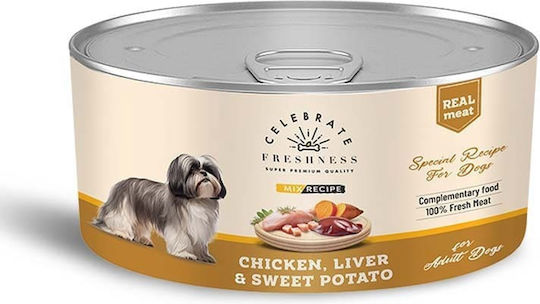 Celebrate Freshness Wet Dog Food With Chicken Liver Meat And Vegetables 170gr