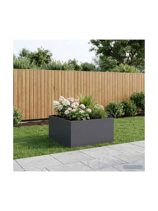 vidaXL Ghiveci De Flori Metalic Antracit 60x60x...
