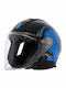 STR Avio Black Blue Κράνος Μηχανής Jet ECE 22.06 με Sunvisor