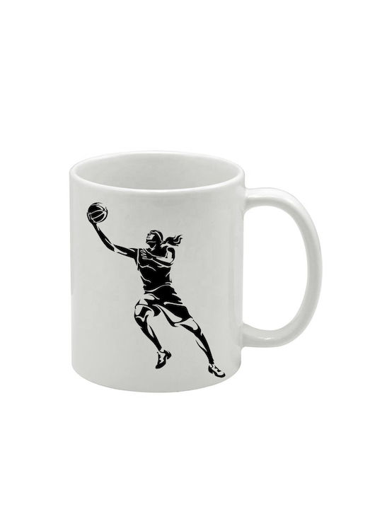 White Basketball Mug