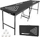 Vevor Portable Beer Pong Table 2.4 M Folding Height 91 Cm Handles 6 Black Balls